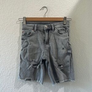 ZARA Junior Jean Shorts Kids Denim Bottoms Distressed Gray Shorts Size 9